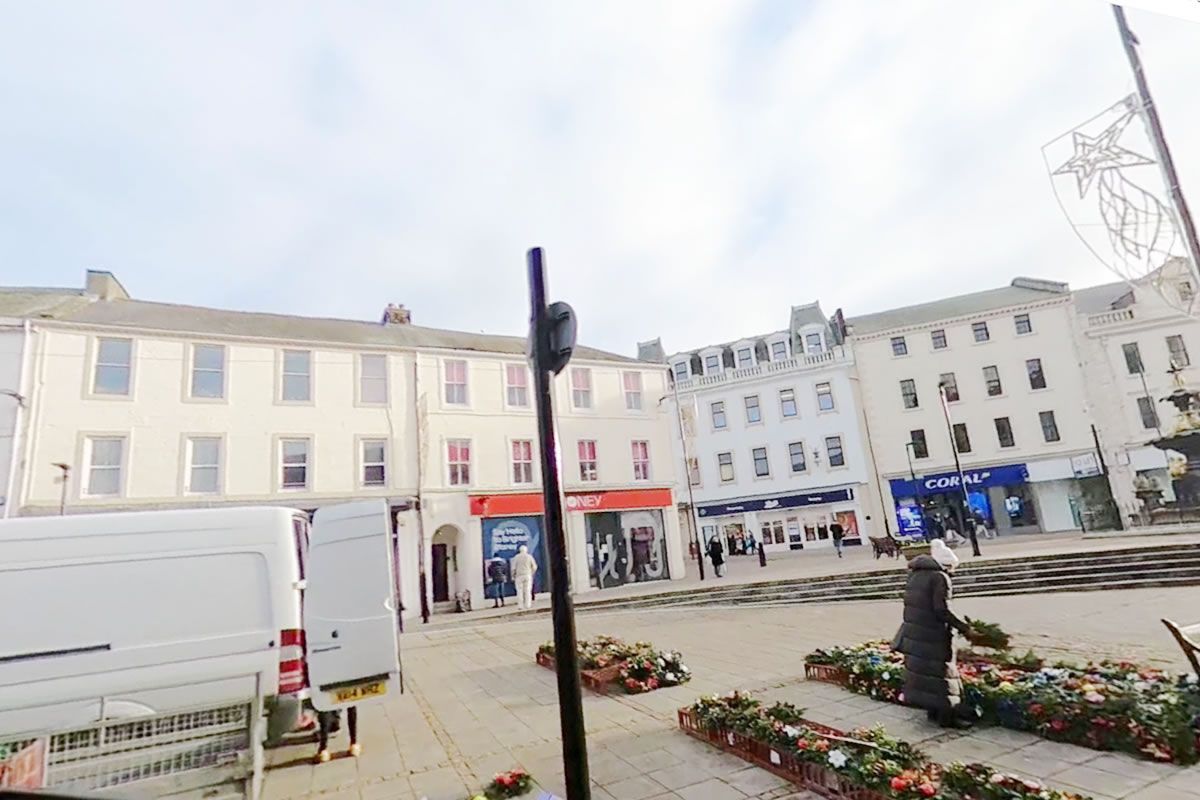 84-88 High St and 1-3 English St, Let Virgin Money Investment, Dumfries, DG1 2BJ