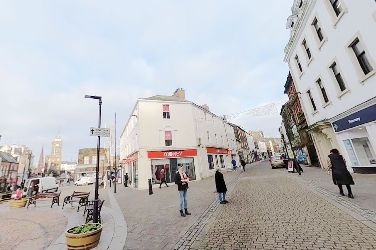 84-88 High St and 1-3 English St, Let Virgin Money Investment, Dumfries, DG1 2BJ